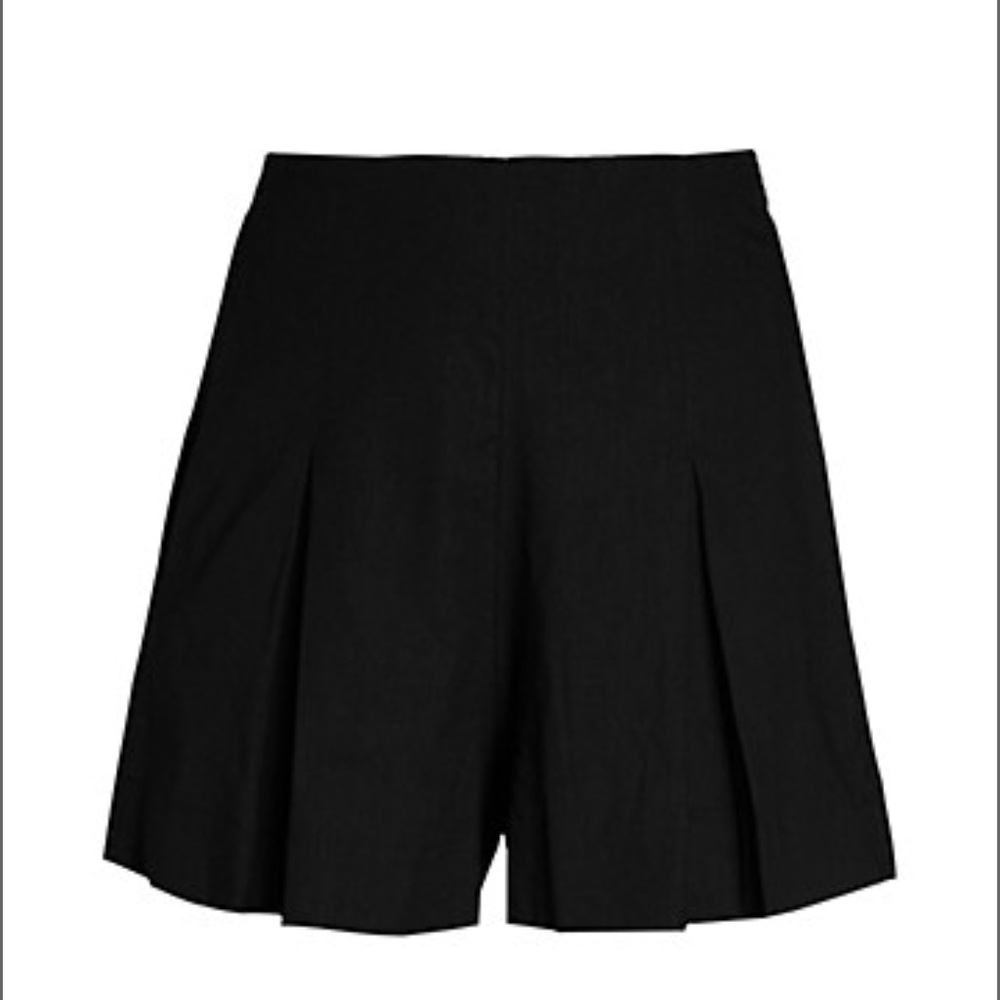 VINCE pleat linen blend high waist shorts black 4